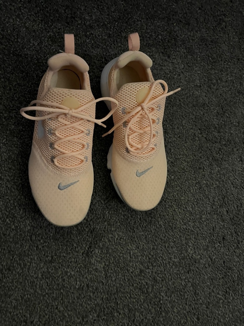 Nike Peach/Light Pink Mesh Lace-Up Sneakers